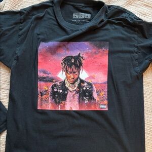 Black Graphic T-Shirt with Colorful Print